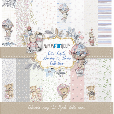 Papers For You Cute Little Bunnies and Bears Scrap Paper Pack (12pcs) (PFY-1420)